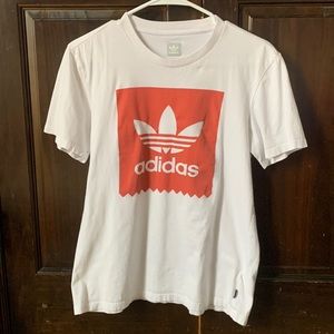 Adidas red and white t shirt